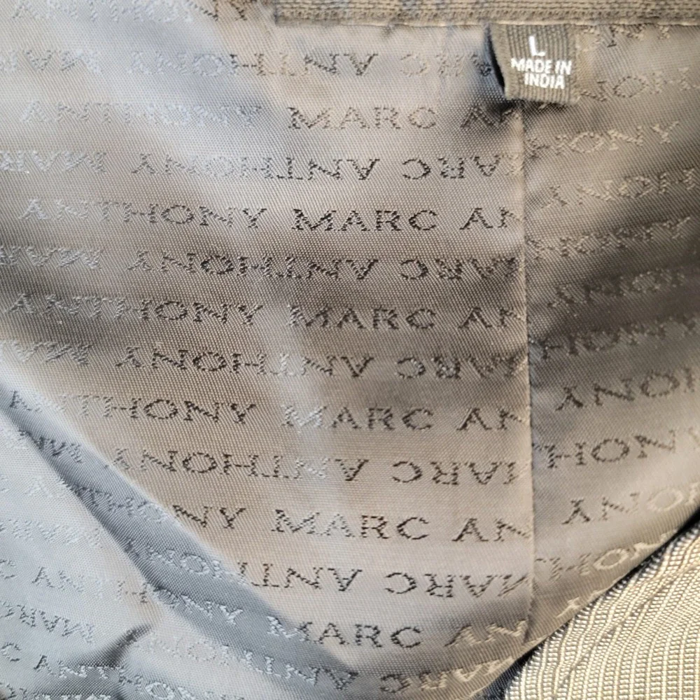 Marc Anthony Mens Grey Textured Suit Vest Waistcoat Adjustable Back Size L